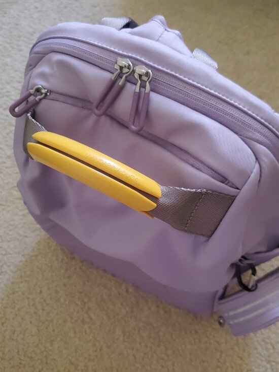 Mandarina Duck Lilac Purple Backpack Duck Embossed Travel Bag with Mini Pouch